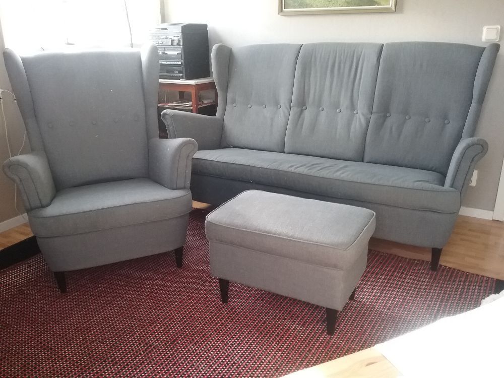 Soffgrupp strandmon ikea Möbler& Inredning i Borlänge med stolar, soffa, soffbord, tv bänk Soffgrupp strandmon ikea Möbler& Inredning i Borlänge med stolar, soffa, soffbord, tv bänk