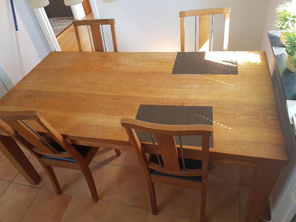 Massivt ekbord 190x80 +extra skiva 60cm