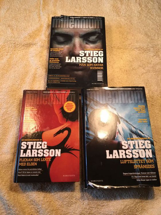 Stieg Larssons 3 första böcker i millennium-serien.