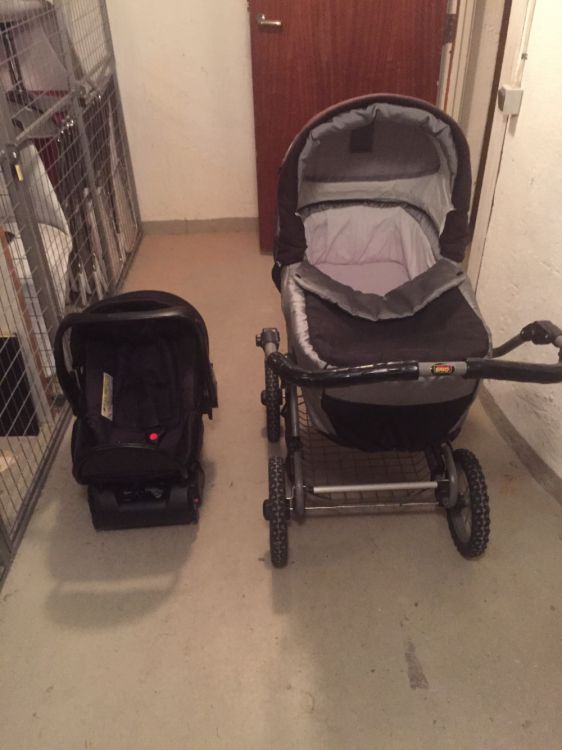 Barnvagn och babyskydd