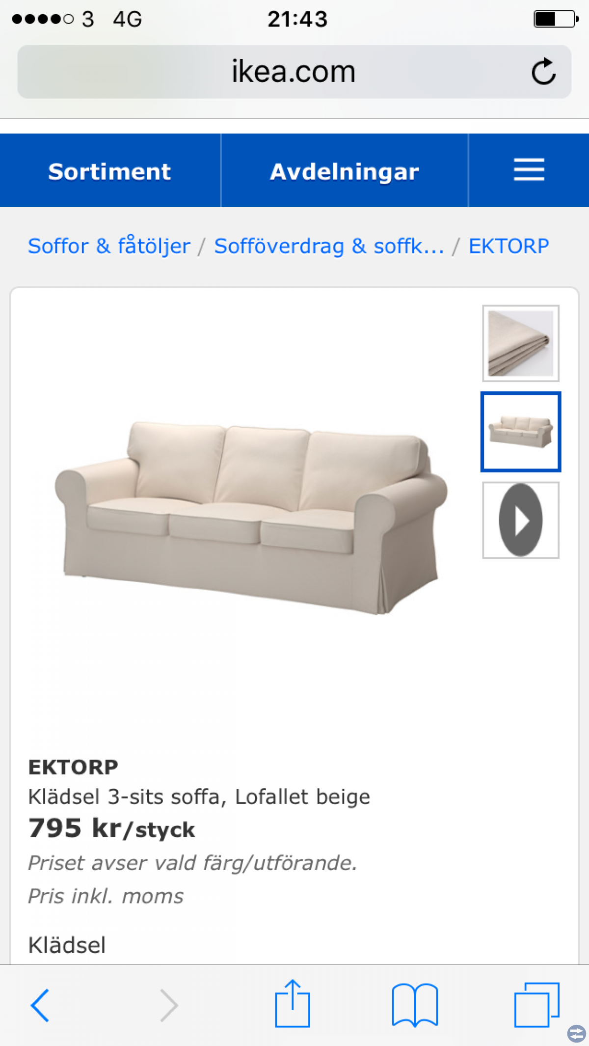 Eketorp 3-sits soffa