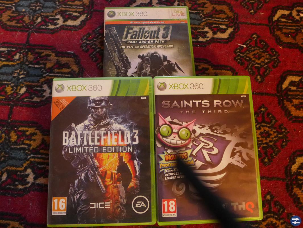 Saint Row3, Battlerfield3, Fallout3 Add on XBOX360