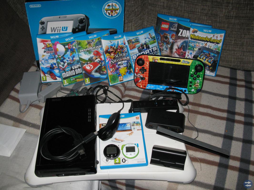 Wii U 32GB premium med 9 spel +balanceboard wiifit