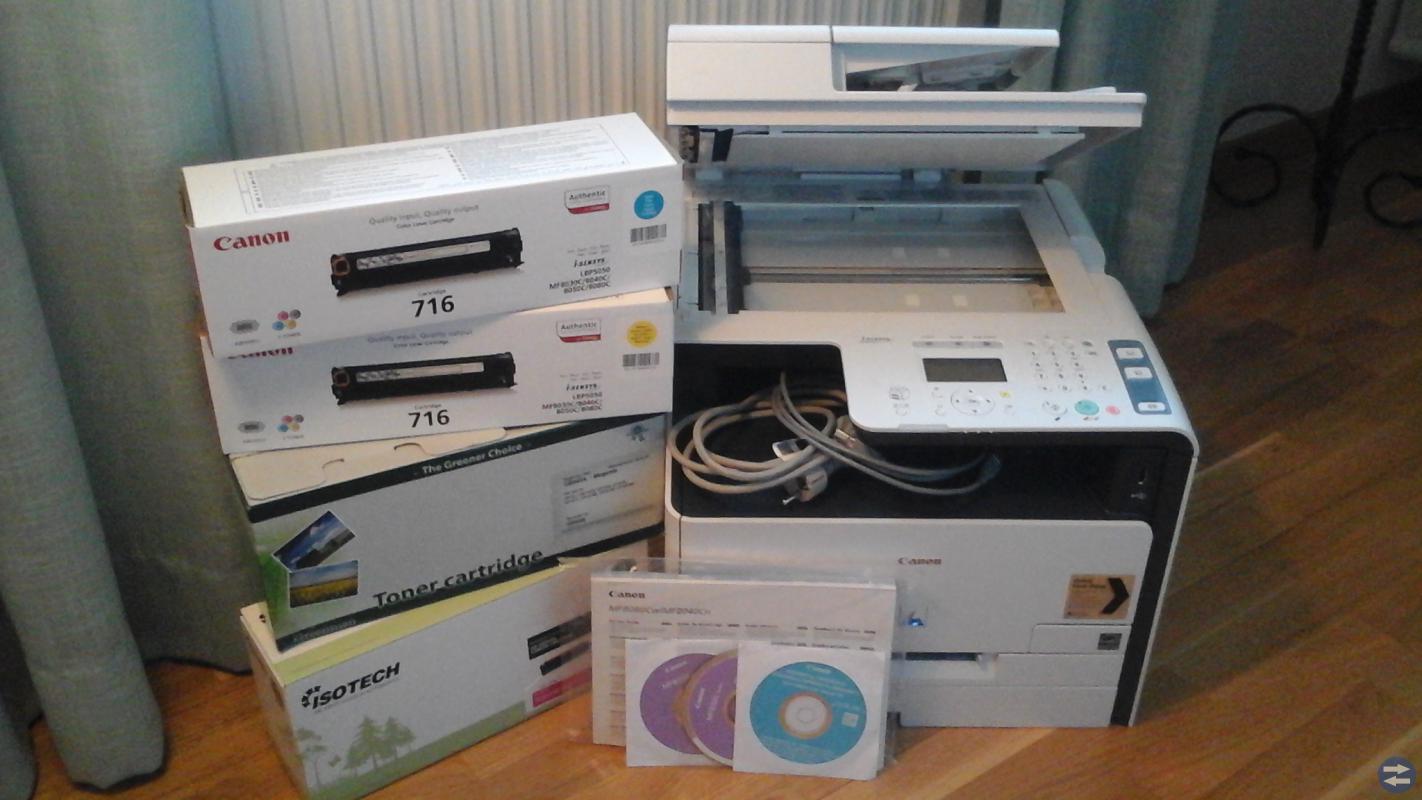 Färglaserskrivare/kopiator/scanner/ny färgpatroner