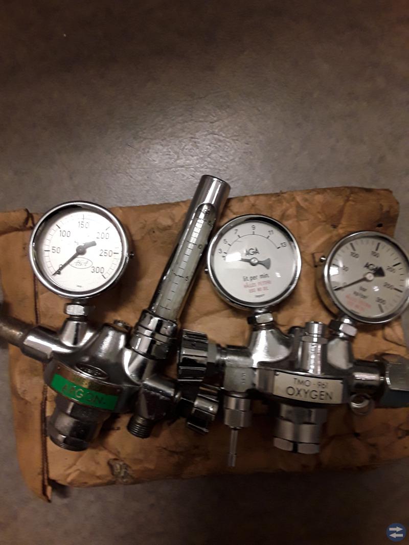 Reduceringsventiler 1 st argon 1st oxygen