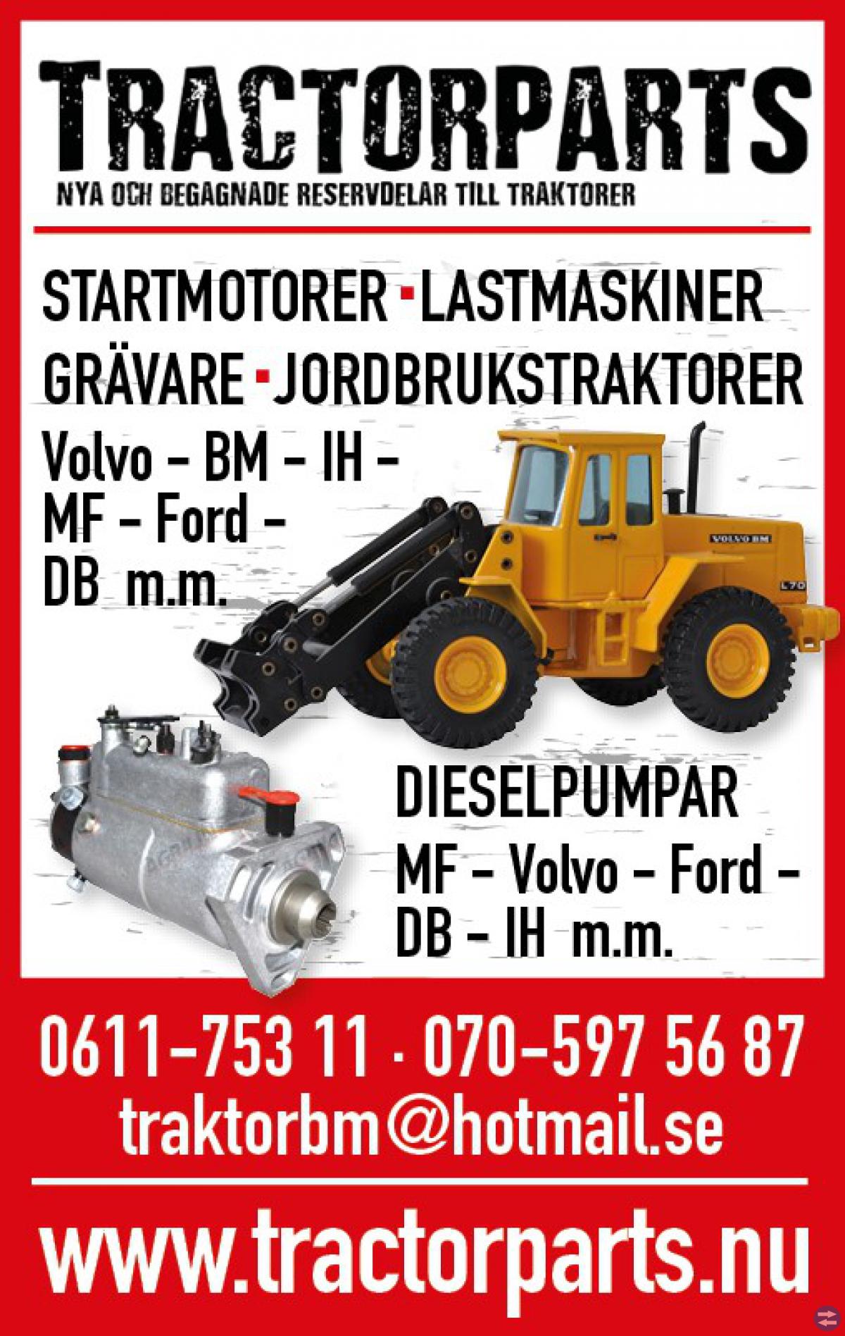 Startmotorer redskap snöslungor släpvagnar