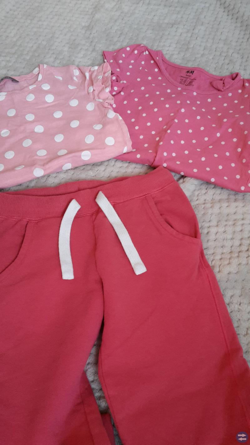 Byxor + 2 t-shirts storl. 110/116