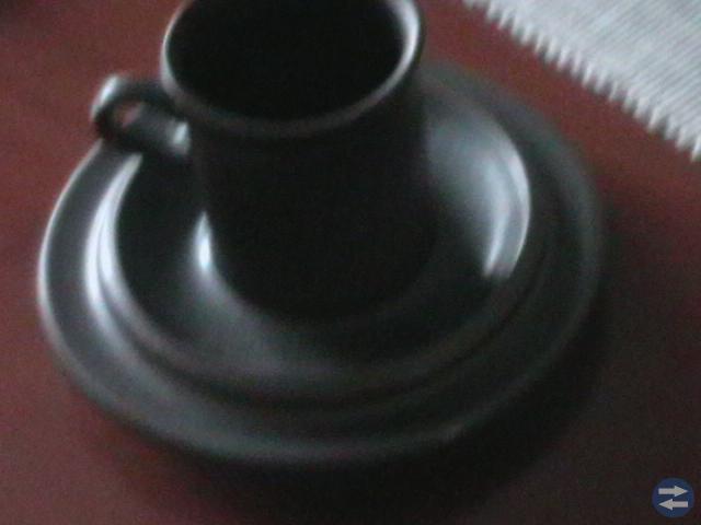 Kaffeservis brunt lergods Aria