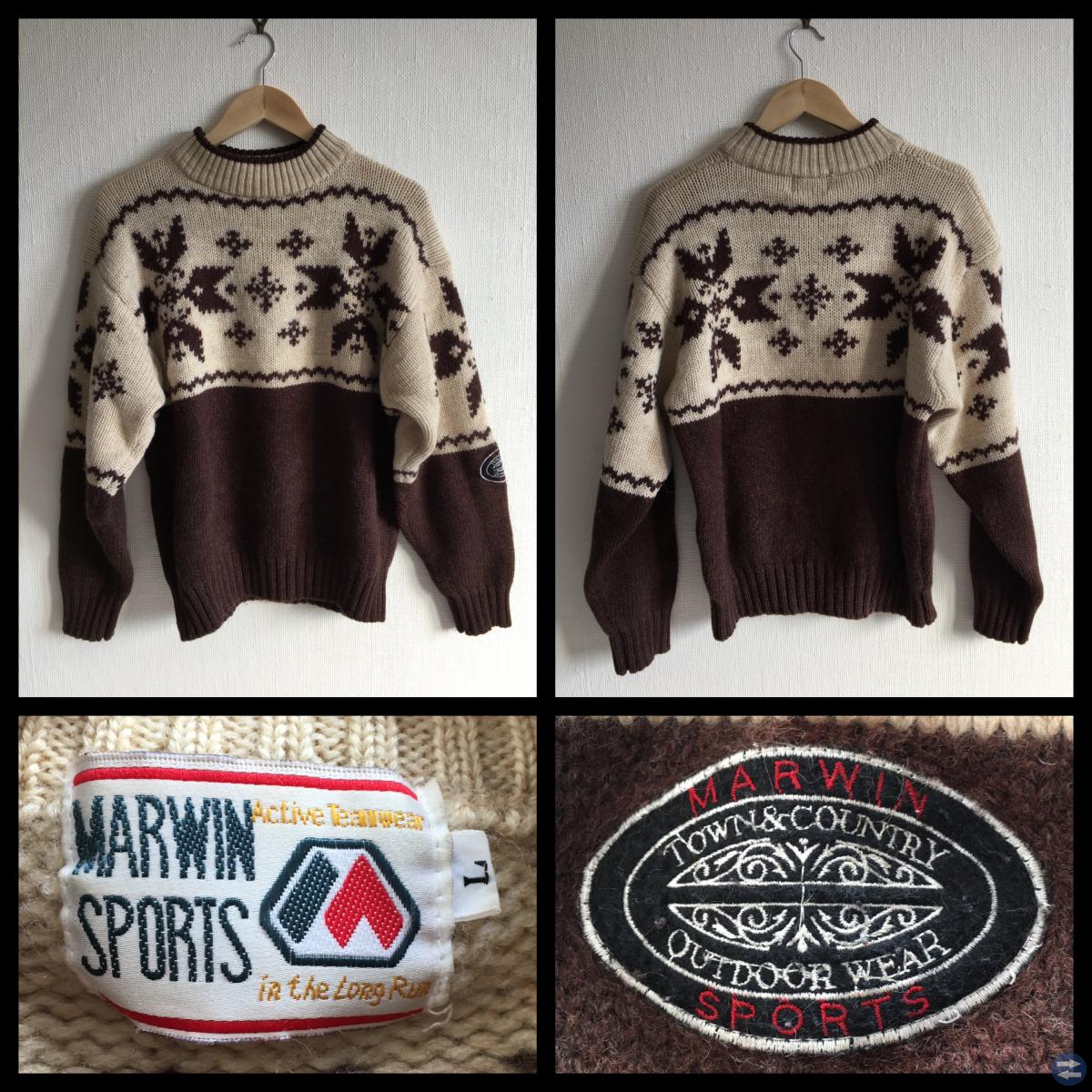 Stickad tröja i 100% ull Marwin Sports
