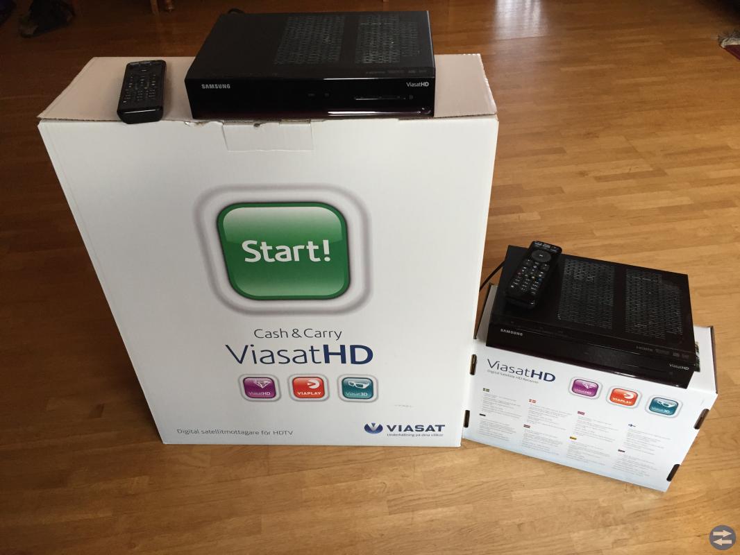 Viasat parabol och 2 viasat HD recievers