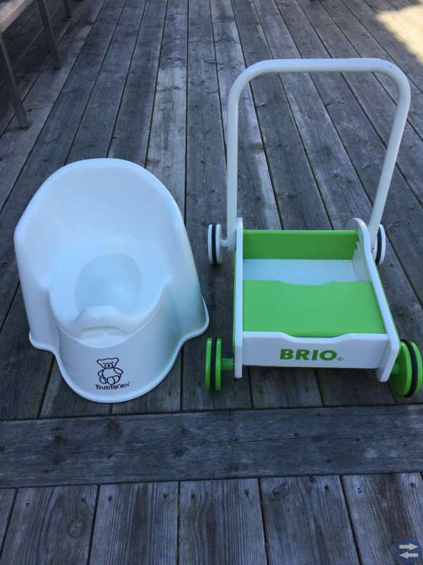 Gåvagn brio, babybjörn potta