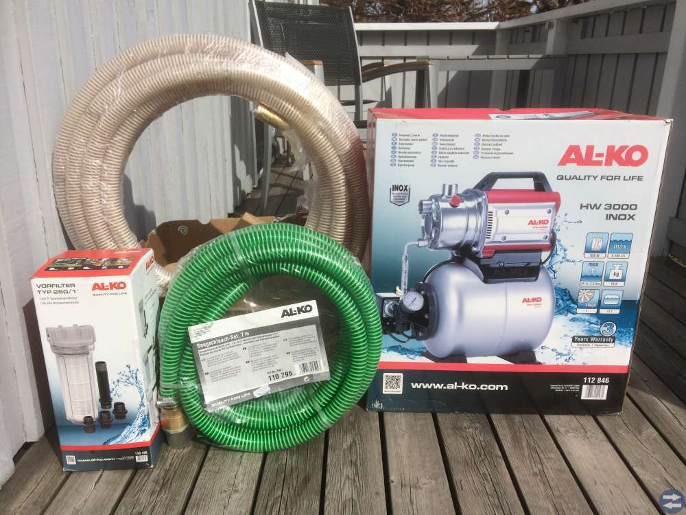 Vattenpump, filter o slang