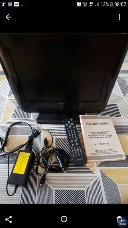 Platt TV 14 tum 12/220 volt
