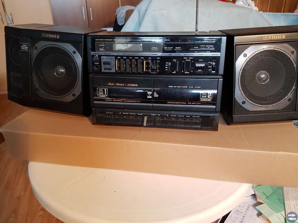 RETRO stereo Kassett Bandspelare Fisher med radio