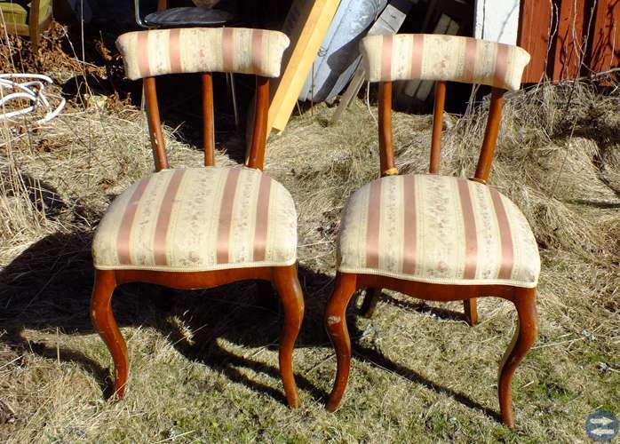 2 antika stolar, ca 1850!! Sadelgjord!