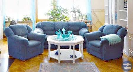 Soffa med 2 fåtöljer