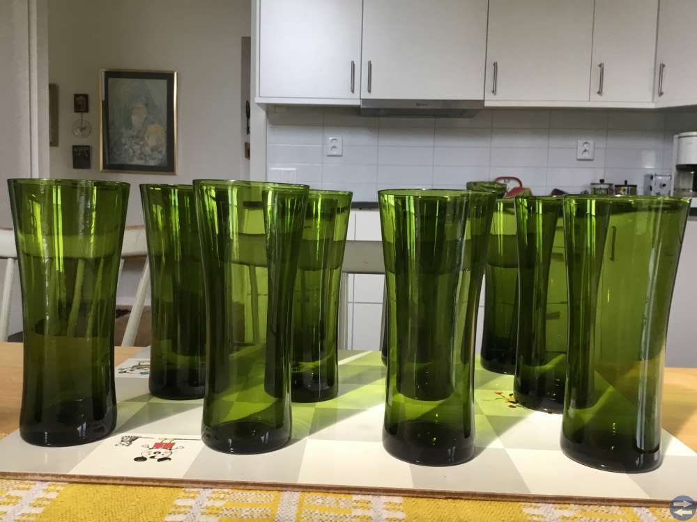 Vackra gröna retroglas