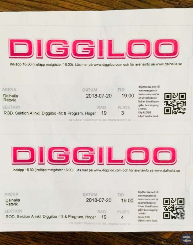 2 biljetter till Diggiloo