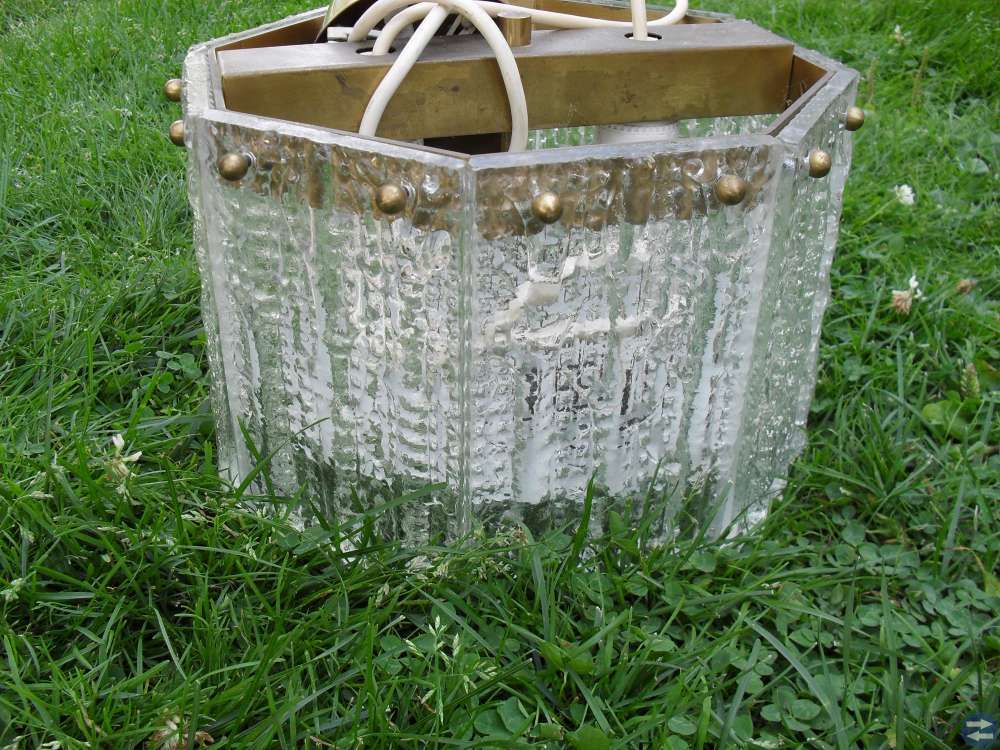 Taklampa av glas, octagonal