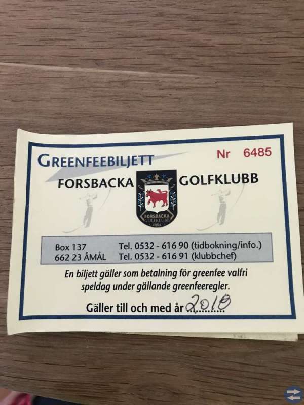 3st Greenfee biljetter- Forsbacka