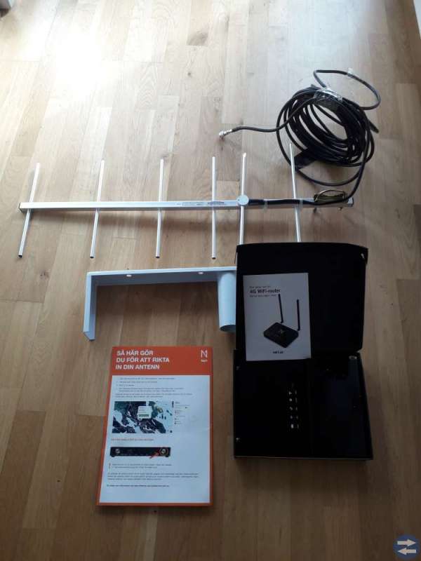 Har Net1 komplett med utomhus antenn och router 4G