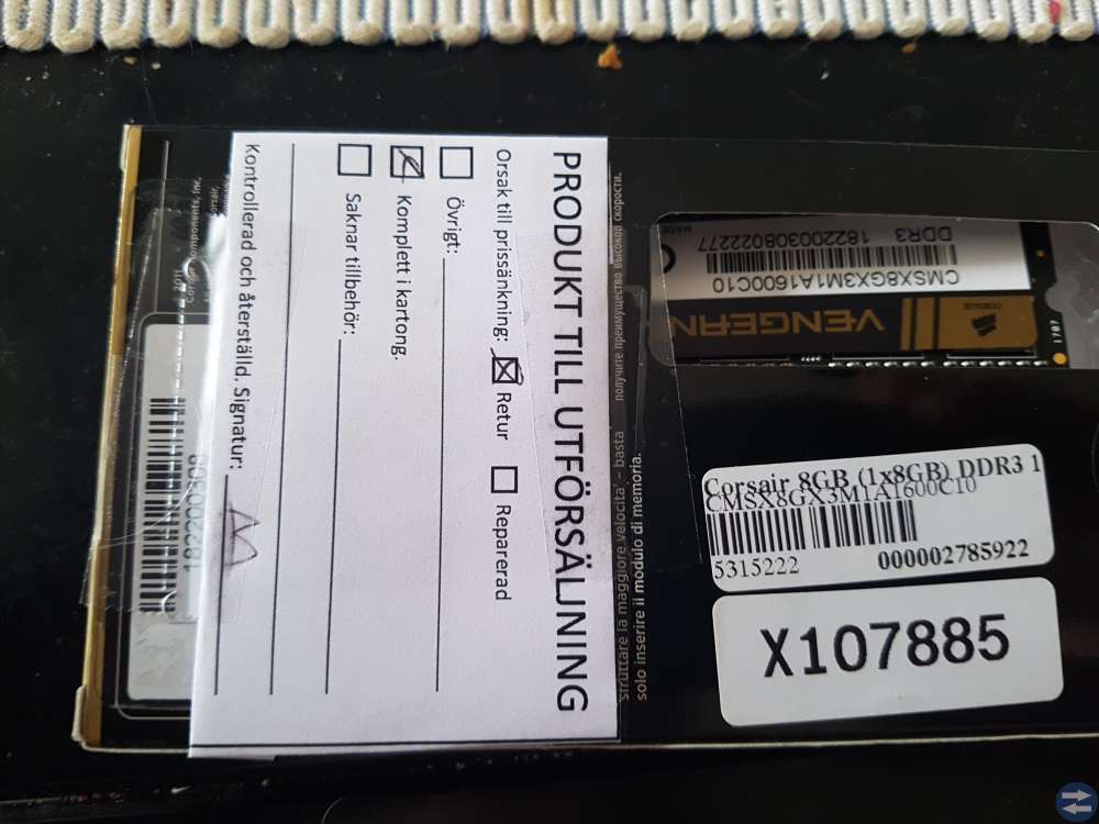 Corsair Vengeance DDR3 so-dimm 204pins