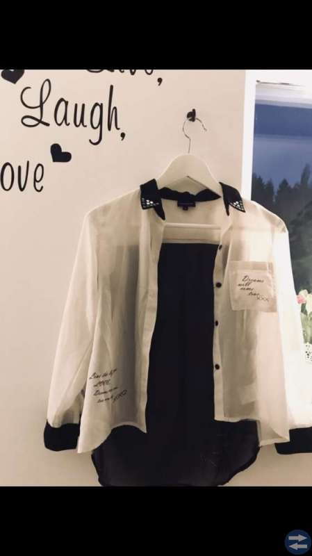 Svart & vit blys med text & paljetter