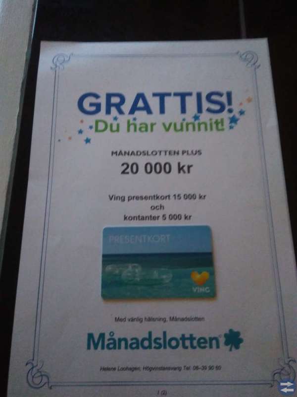 Lotterivinst På Månadslotten