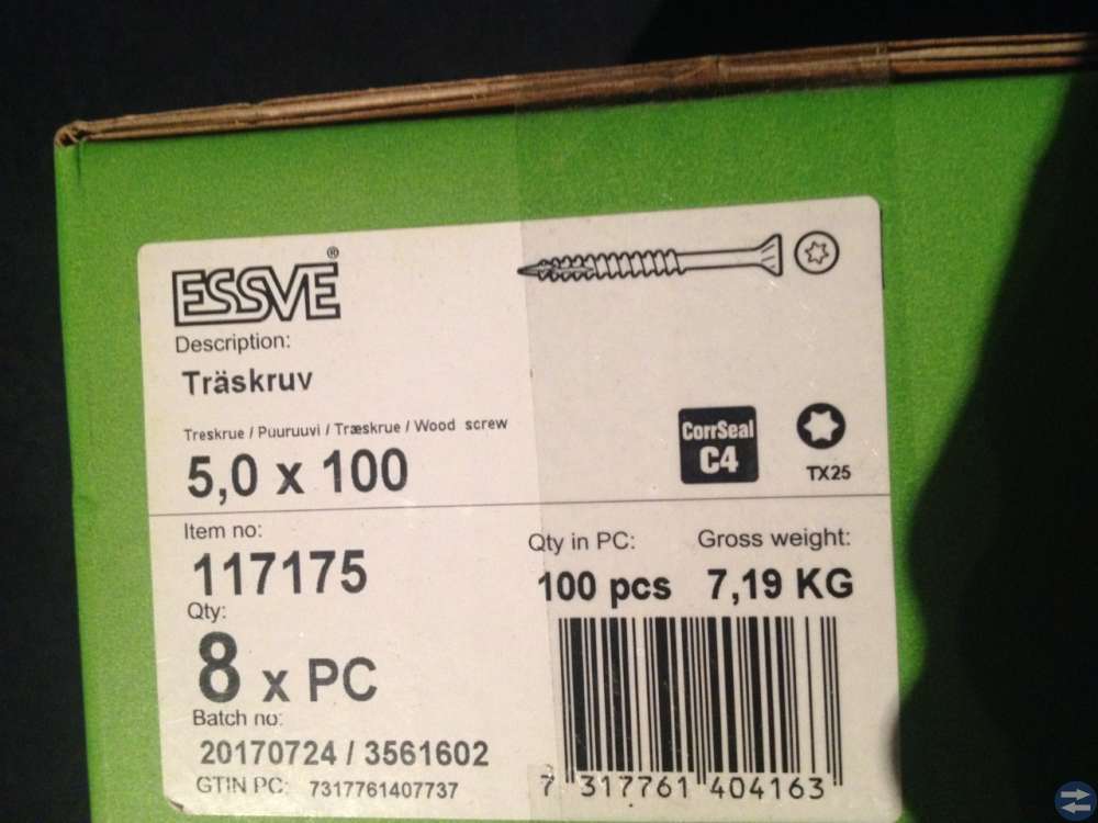 Träskruv Essve 5.0x100
