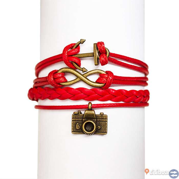 Armband Röd - Ankare Evighet Kamera