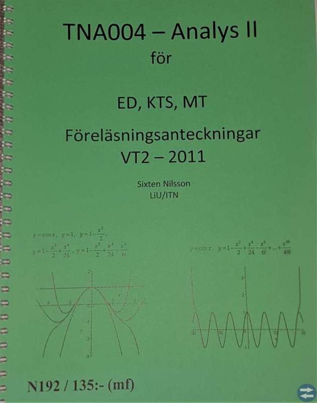 Matematisk Analys II TNA 004