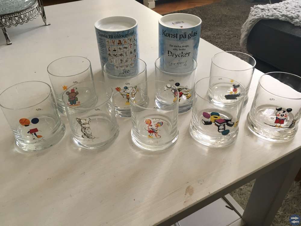 Konst på glas Lasse Åberg dryckesglas