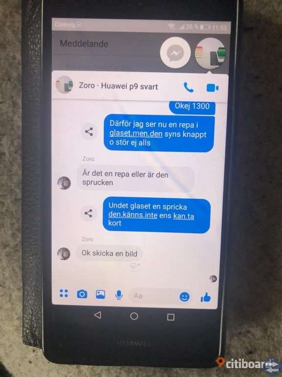 Huawei p9 svart