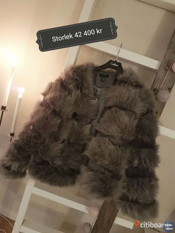 Fuskpäls jacka grå