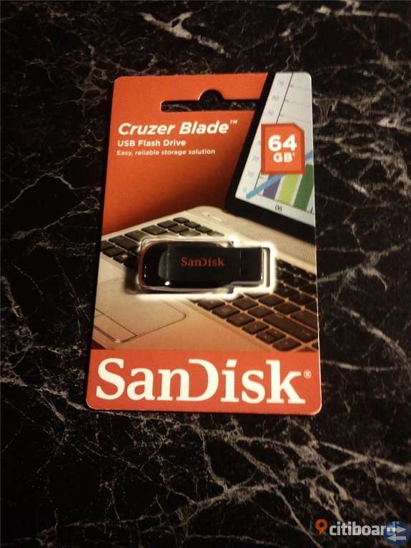 SANDISK USB-MINNE 2.0 CRUZER BLADE 64GB