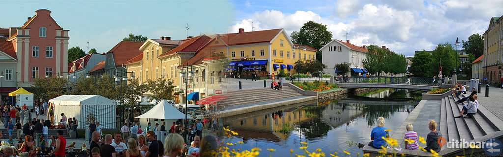 BYTES central bostadsrätt mot villa