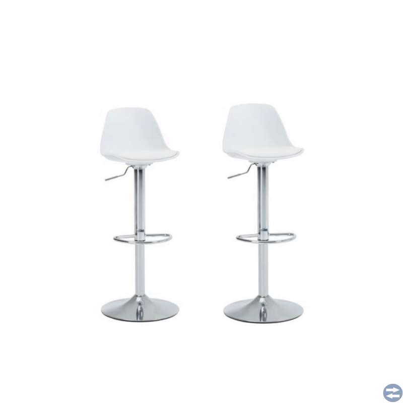 Barstol KLARUP vit/krom 2st