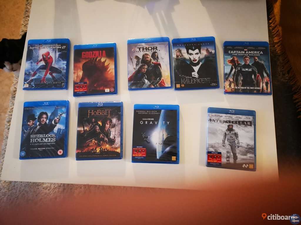 9st blueray filmer inplastade