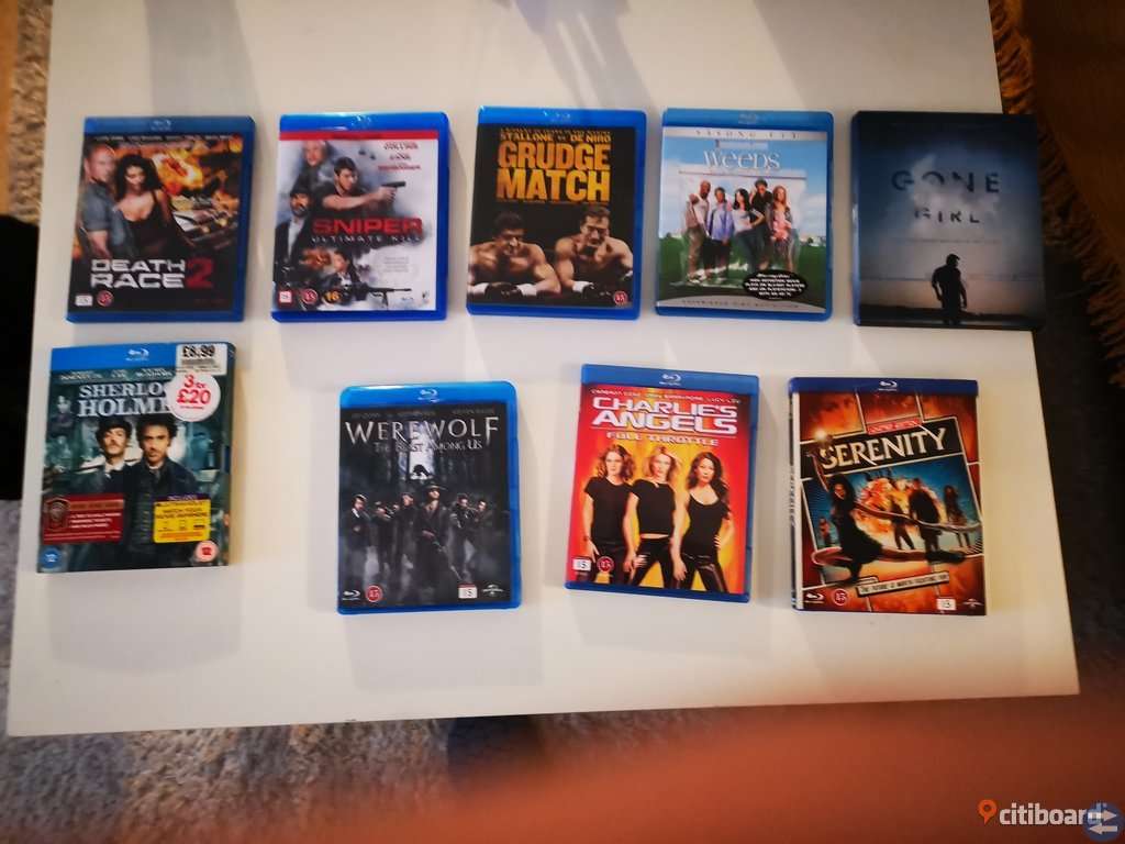 9st blueray filmer knappt spelade som nya