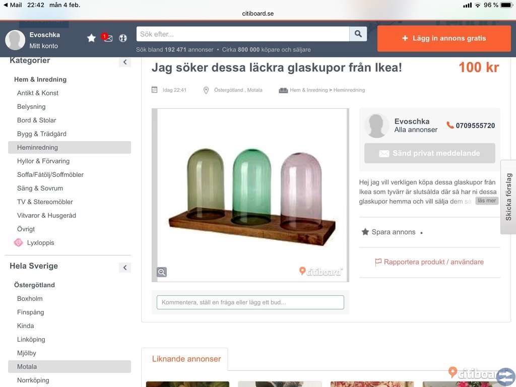 Ikeas glaskupor i olika färger!