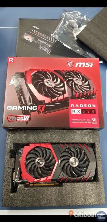 MSI Radeon RX 570 Gaming 4GB GPU Grafikkort Som Nytt