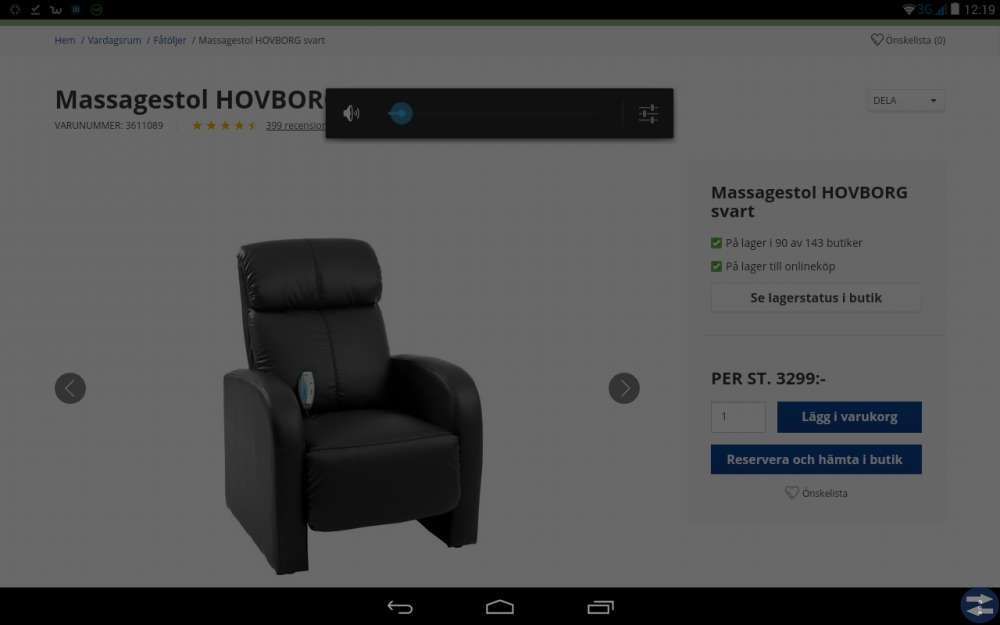 Massagefotölj