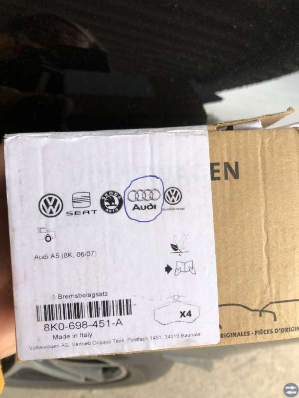 Nya bromsbelägg Audi