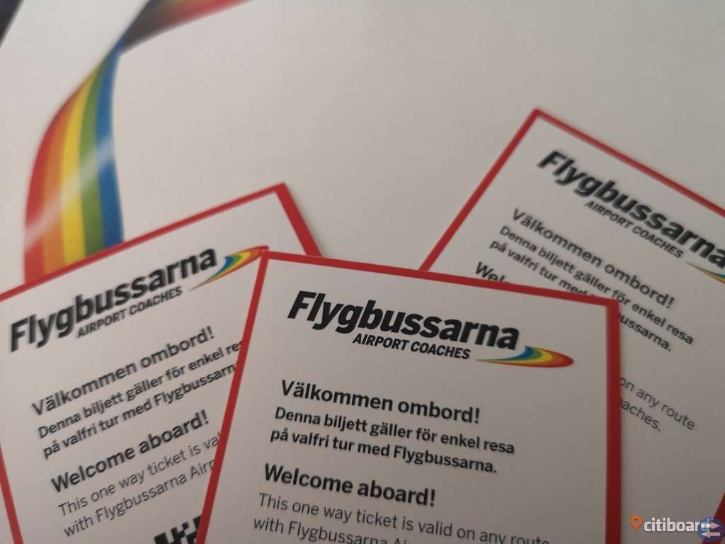 Säljer 3 st biljetter som gäller på valfri linje med Flygbussarna!
