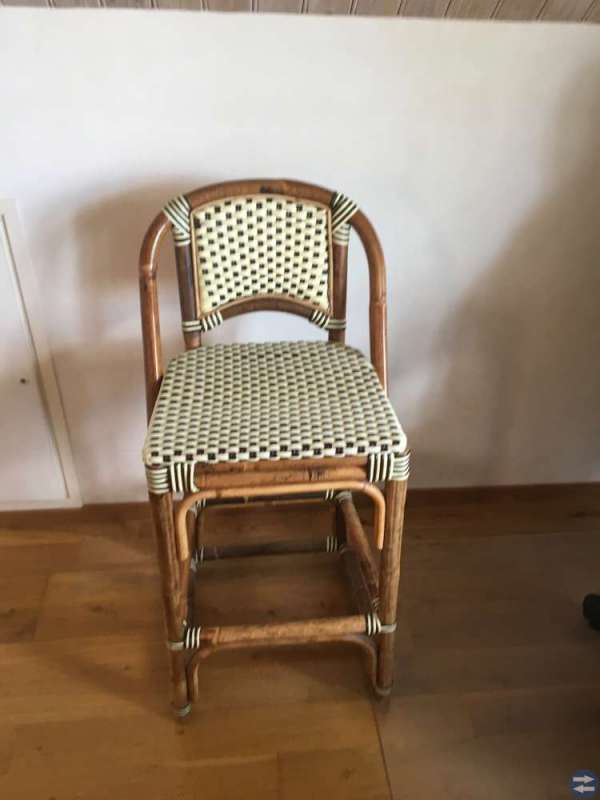 Barstolar bambu med flätad sits och rygg