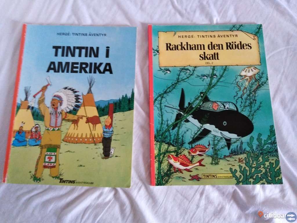 2 Tintin böcker från 1991.