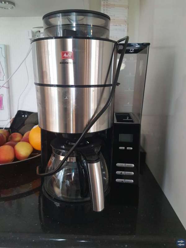 Kaffebryggare med kvarn.