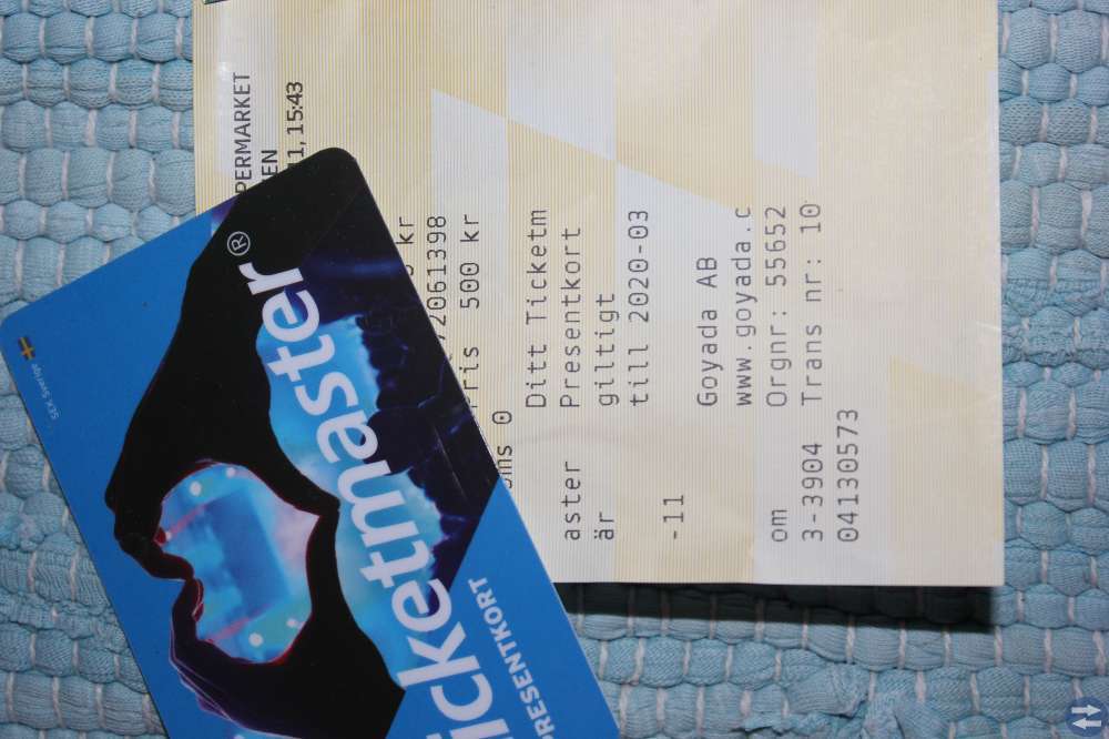 Presentkort Ticketmaster 500 kr