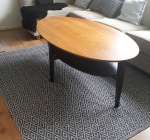 Soffbord, skiva i teak.